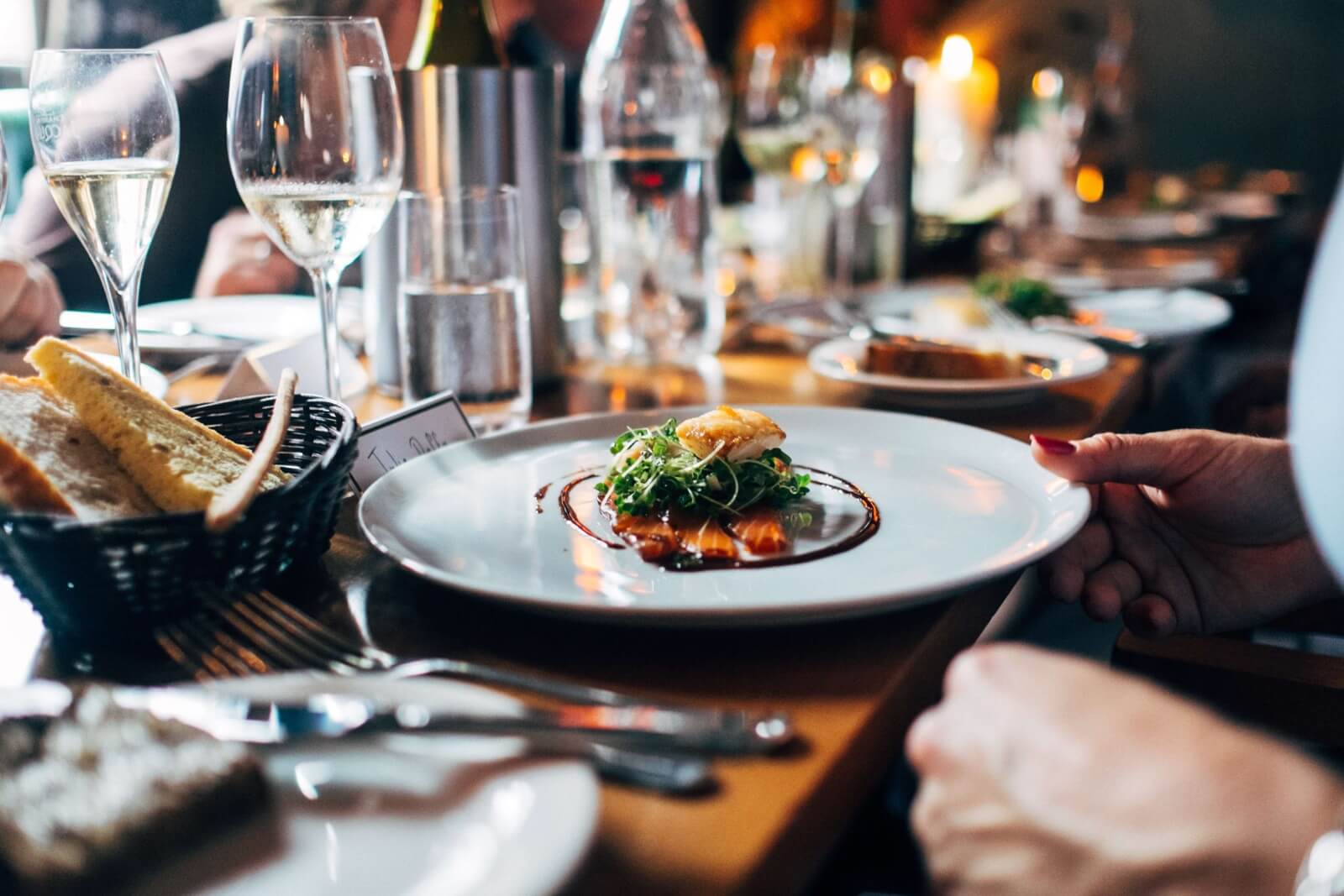 Plate of food on a table